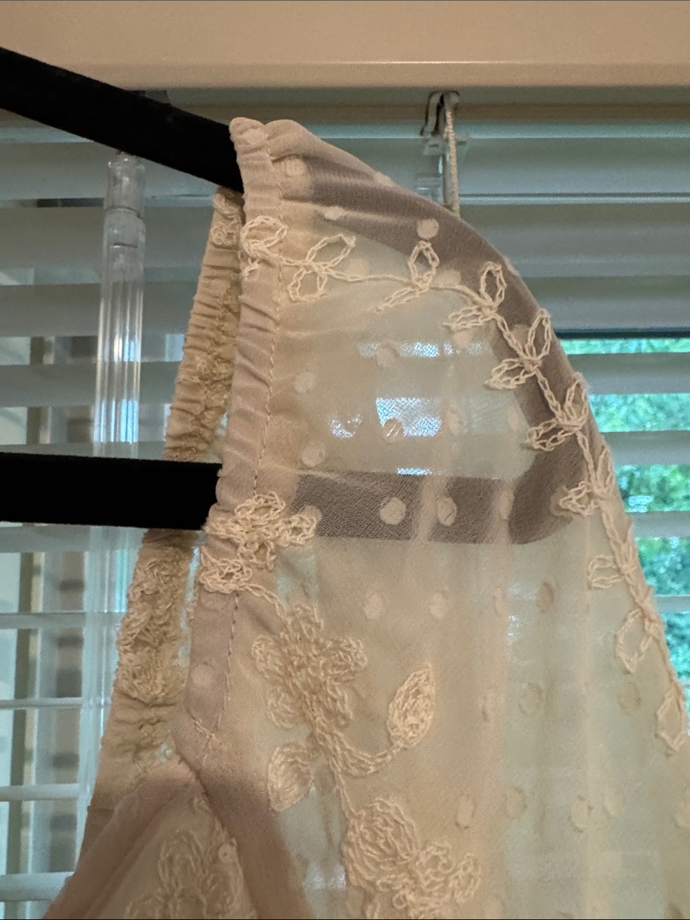 SHEIN Curve 4XL Cream Swiss Dot Embroidered Maxi Dress Boho Cottagecore - Picture 5 of 10